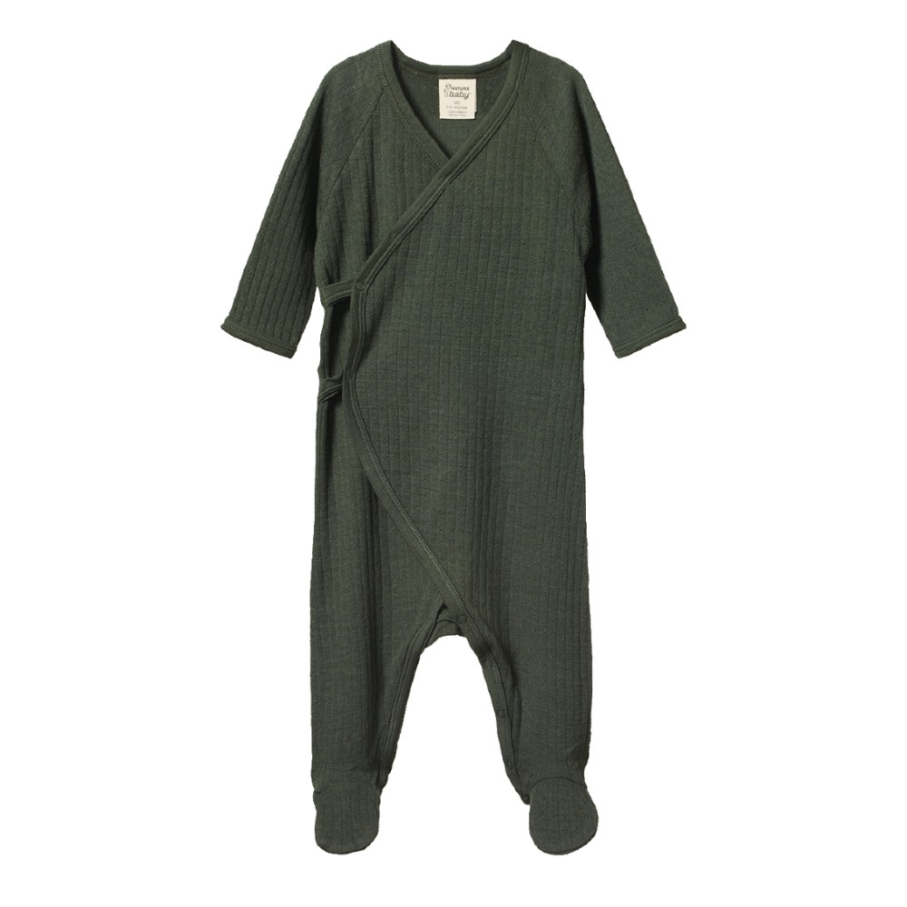 Nature Baby Merino Pointelle Kimono Stretch and Grow