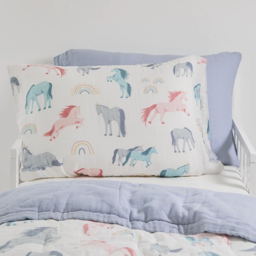 Little Unicorn Cotton Muslin Pillowcase 2pk - Clearance