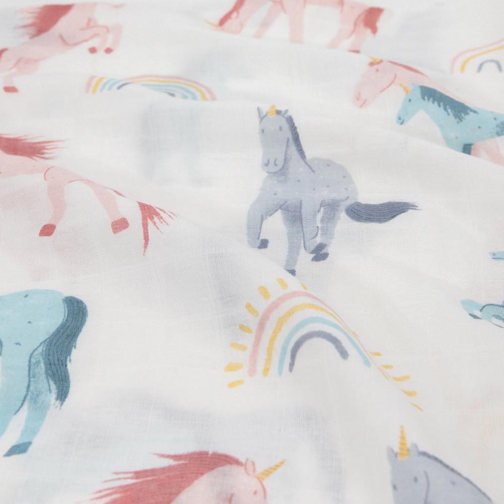 Little Unicorn Cotton Muslin Pillowcase 2pk - Clearance