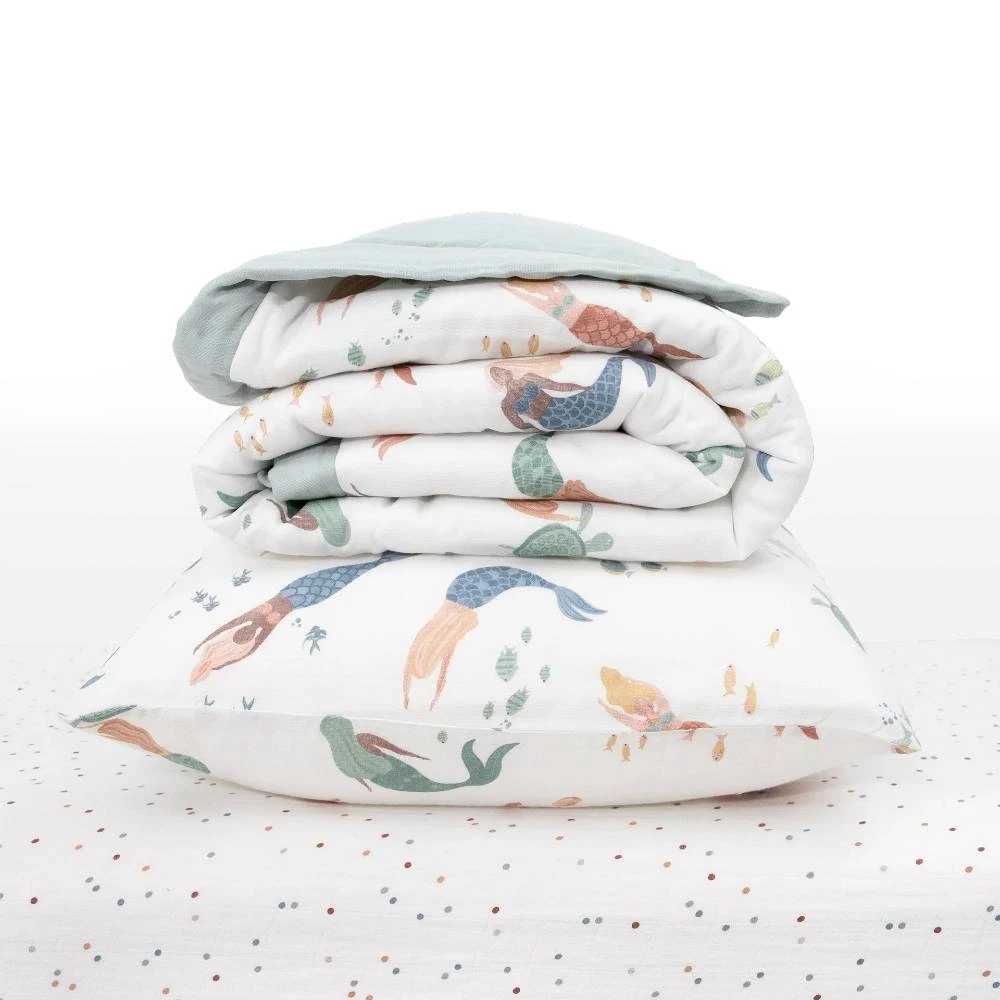 Muslin Bedding Set (Cot sheet, comforter + pillowcase) - Clearance