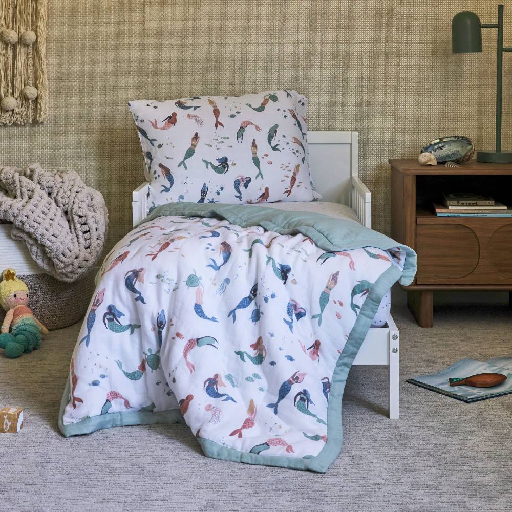 Muslin Bedding Set (Cot sheet, comforter + pillowcase) - Clearance