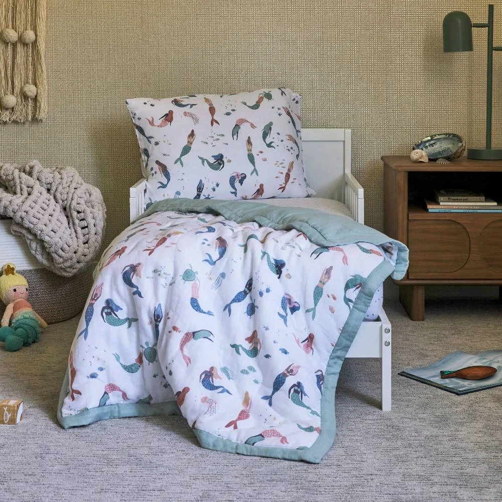 Muslin Bedding Set (Cot sheet, comforter + pillowcase) - Clearance