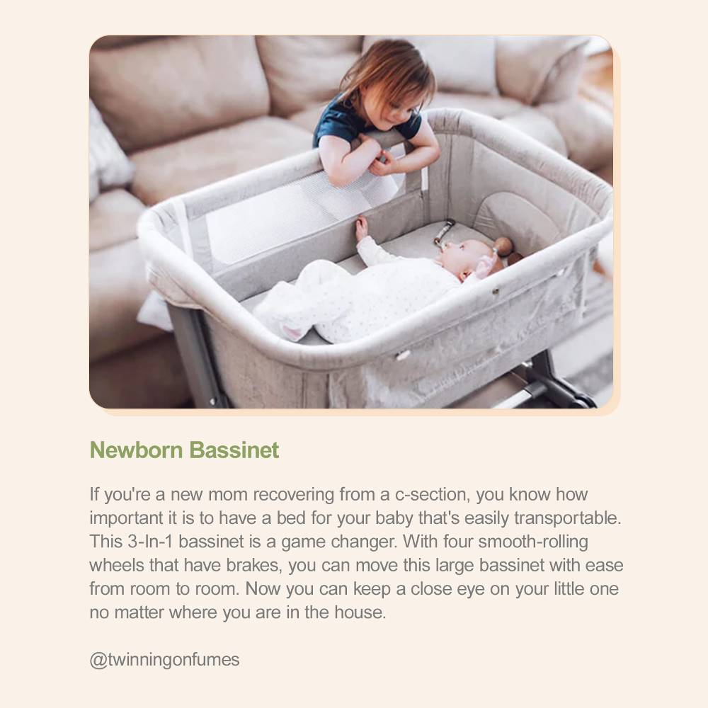 Unilove Hug Me Plus 3-in-1 Bedside Bassinet with Mosquito Net