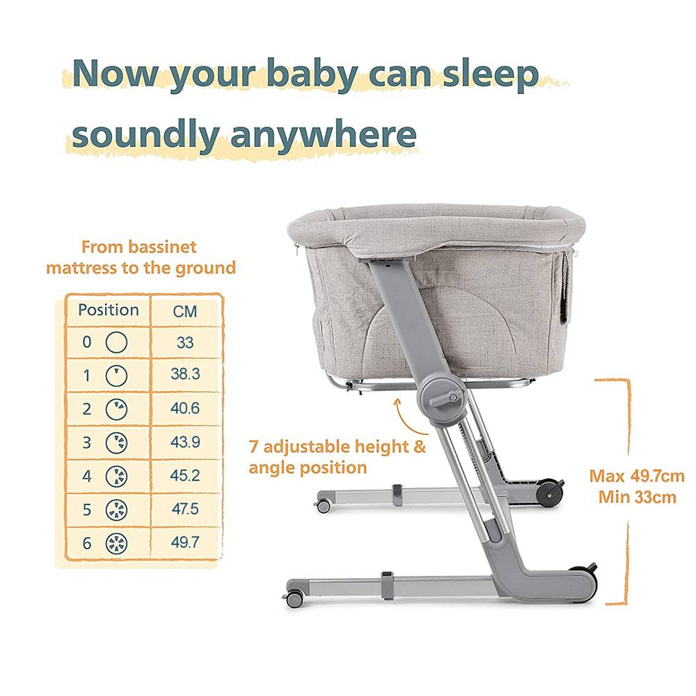 Unilove Hug Me Plus 3-in-1 Bedside Bassinet with Mosquito Net