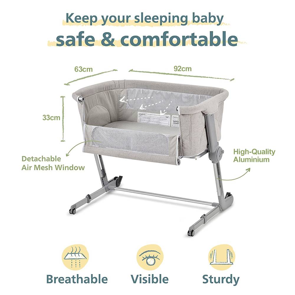 Unilove Hug Me Plus 3-in-1 Bedside Bassinet with Mosquito Net