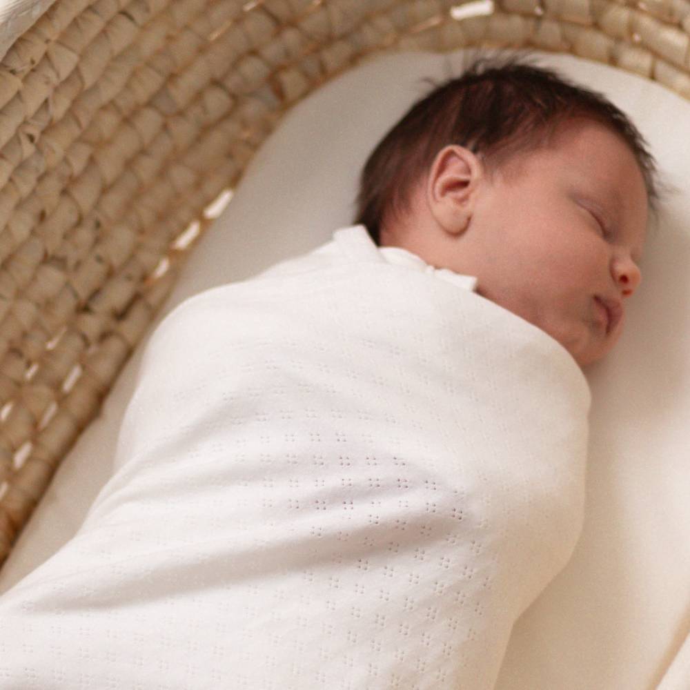 The Sleep Store Organic Cotton Pointelle Wrap Blanket