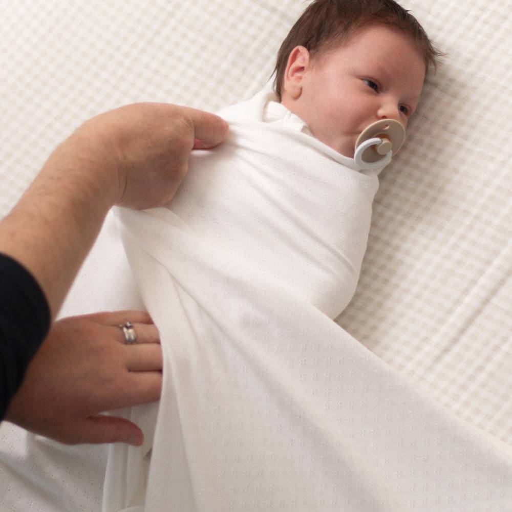 The Sleep Store Organic Cotton Pointelle Wrap Blanket