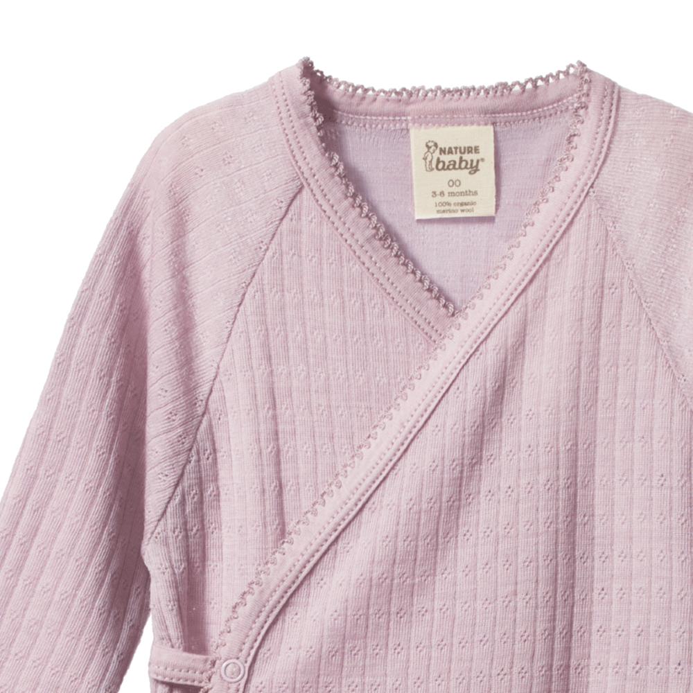 Nature Baby Merino Kimono Pointelle Stretch & Grow