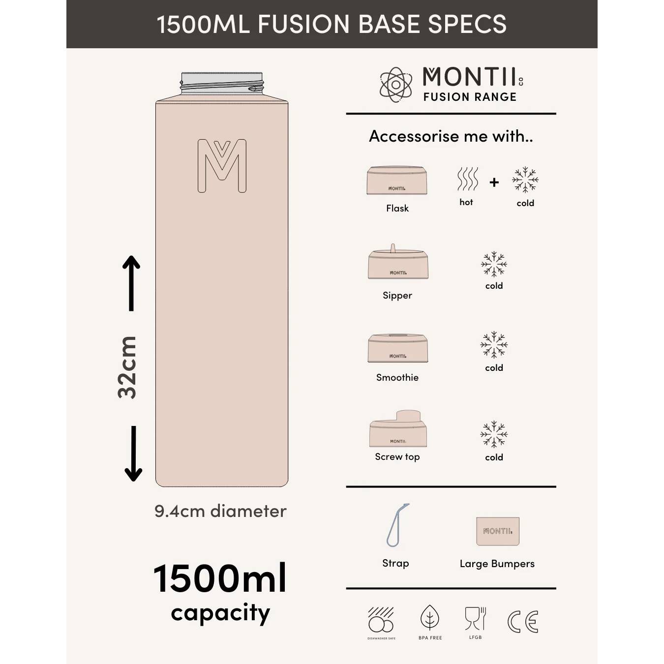 MontiiCo Fusion Universal Insulated Base - 1.5L