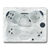 Top view of a hot tub with multiple jets on a white background (Omega-Lounge)