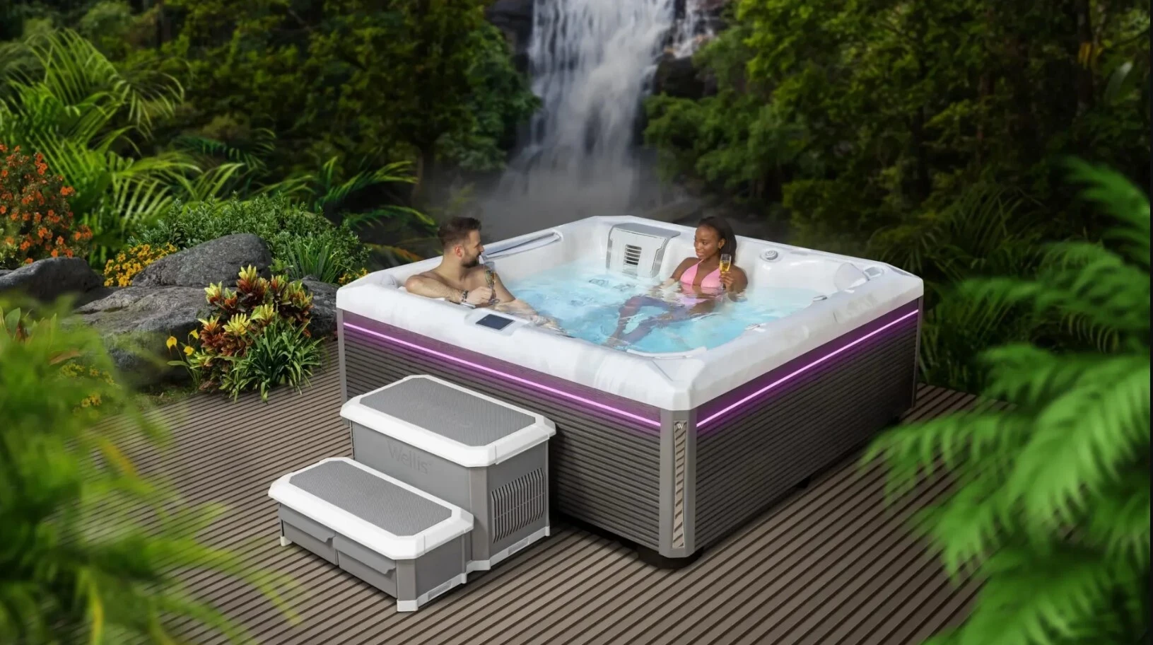 Cold plunge in a luxury outdoor setting