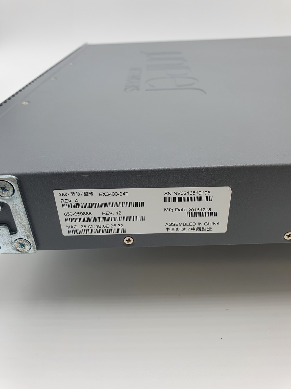 JUNIPER NETWORKS, EX3400-24T-DC Ethernet Switch - Mountainview