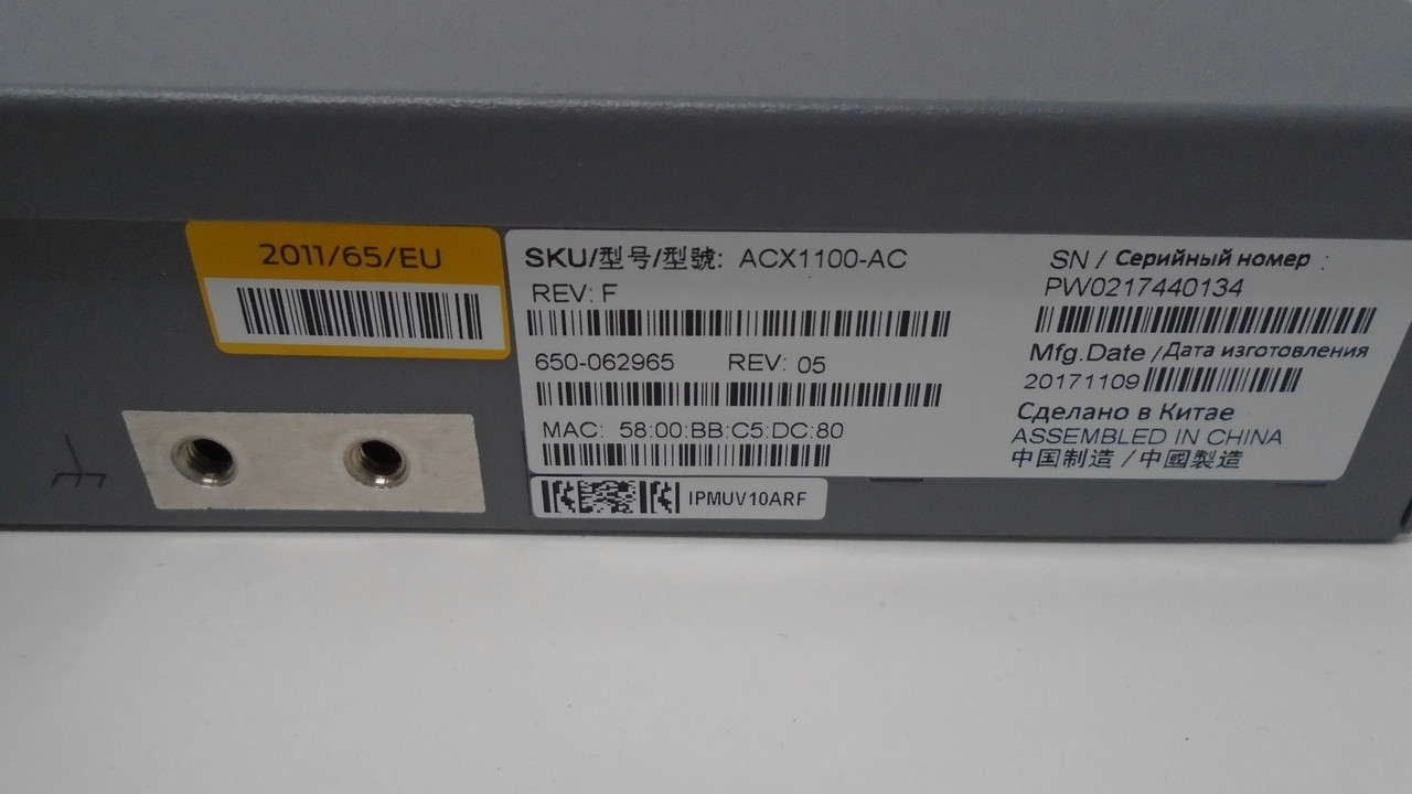 JUNIPER NETWORKS, ACX1100-AC REV F, UNIVERSAL ACCESS ROUTER AC, 650 ...