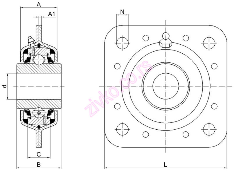 Technische Zeichnung ST491/GW209PPB40