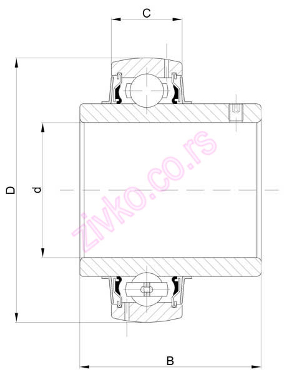 Technische Zeichnung UC 206