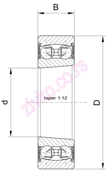 Technische Zeichnung 2208 E K 2RS