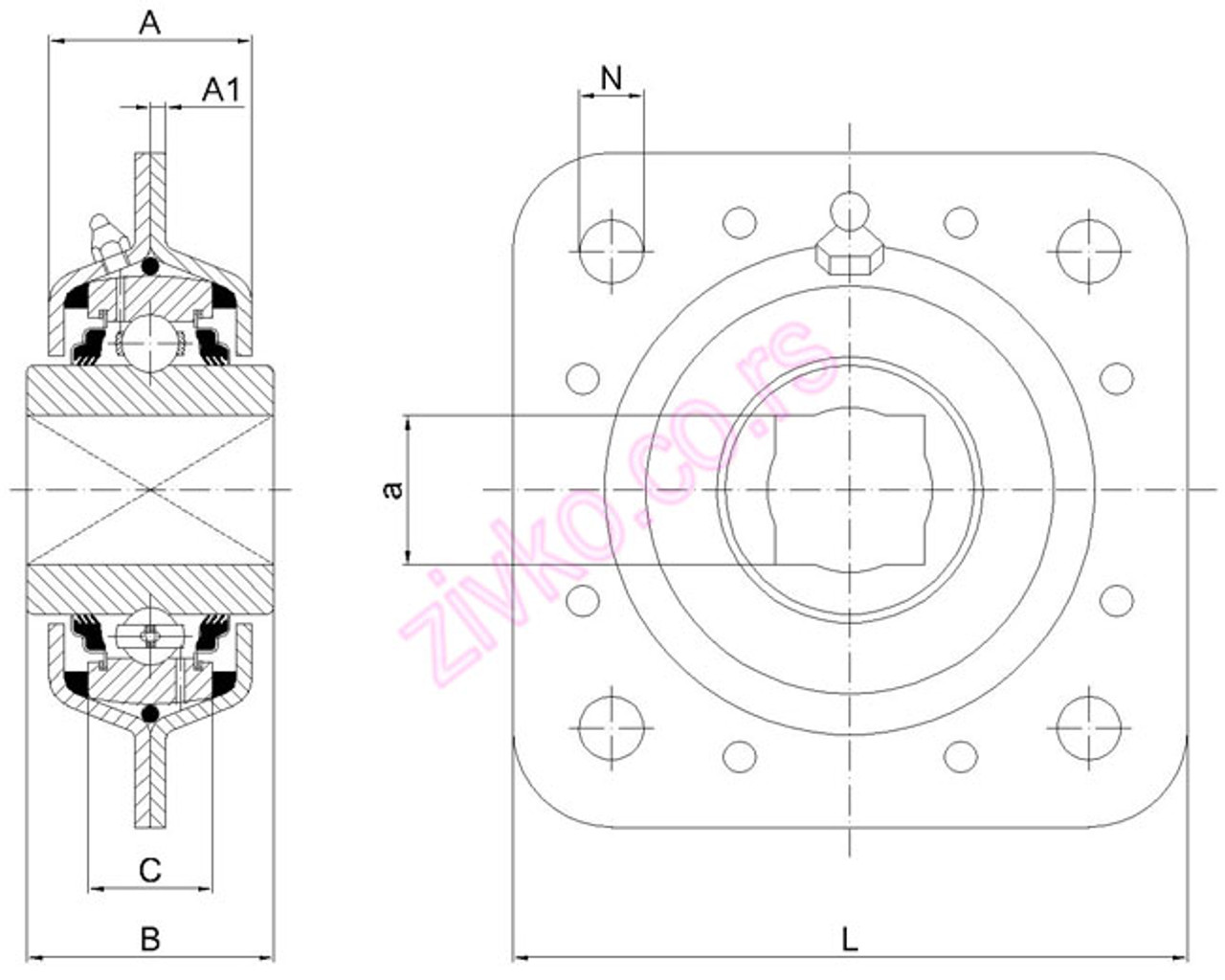 Technische Zeichnung ST491/GW209PPB30Q