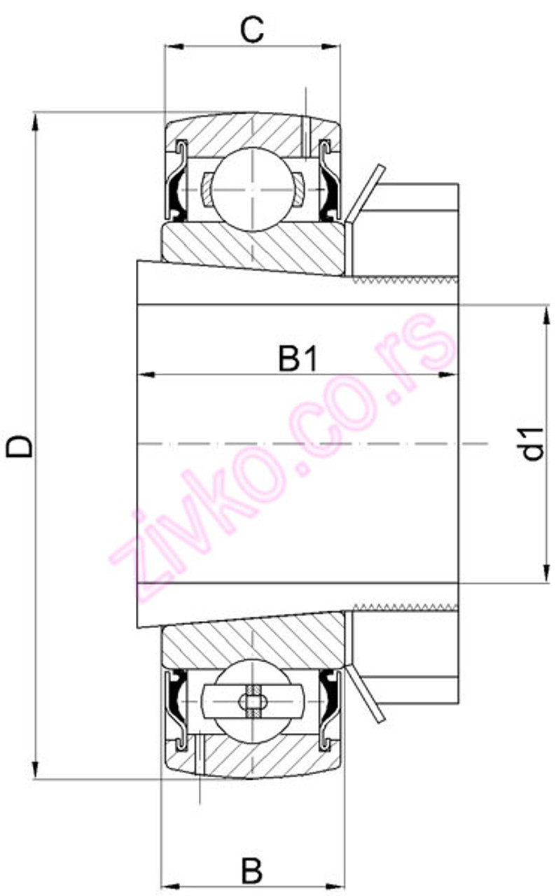 Technische Zeichnung GSH30-2RSR-B