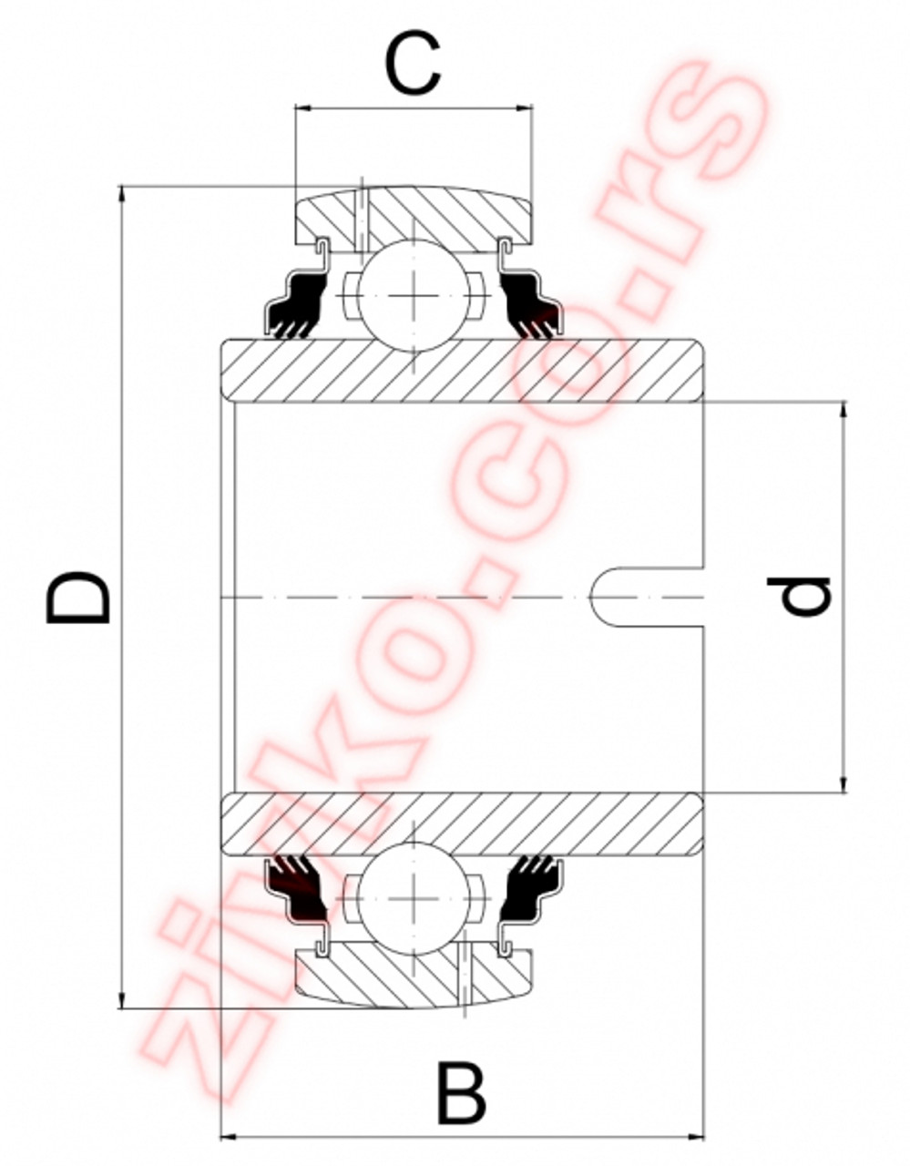 Technische Zeichnung GLE30 KRR-B