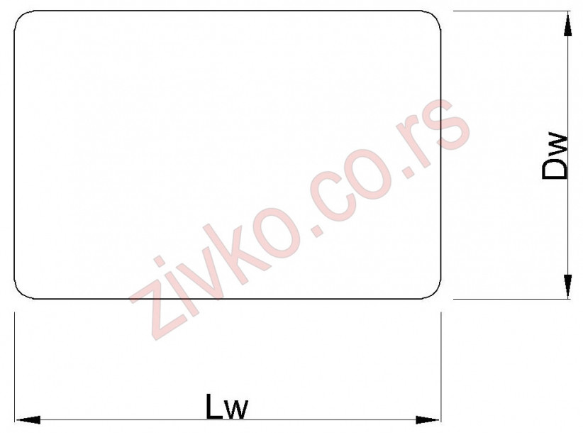 Technische Zeichnung 14 x 14 mm