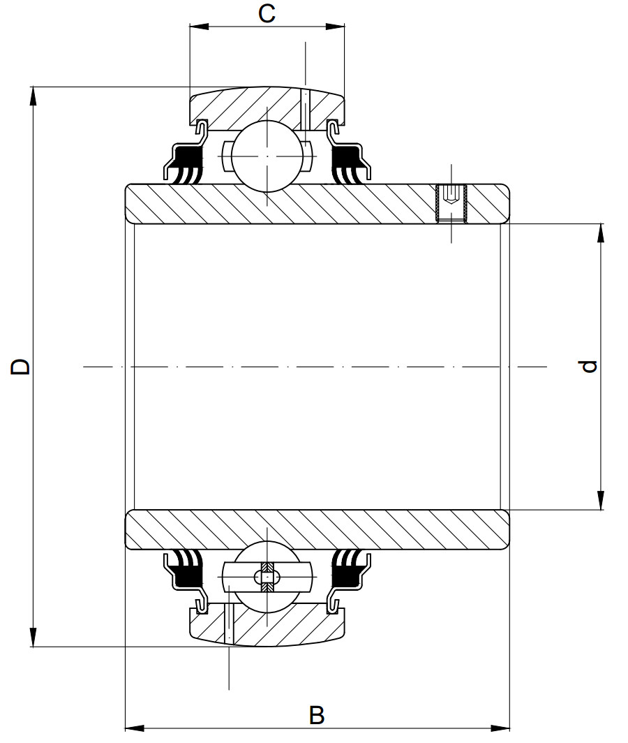 Technische Zeichnung UC 206 3L