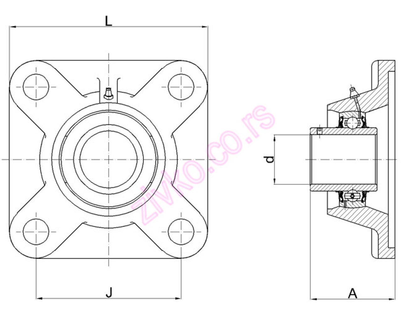Technische Zeichnung UCF210