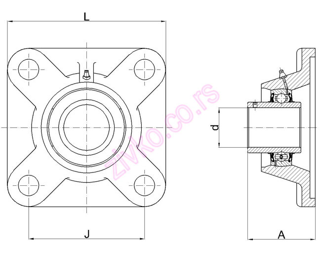 Technische Zeichnung UCF210