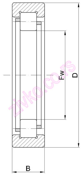 Technische Zeichnung RNU 2208 EM (FW=50mm)