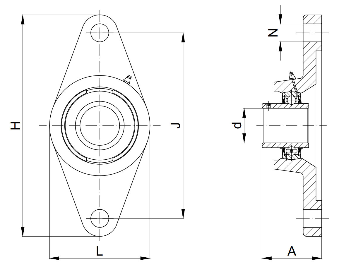 Technische Zeichnung UCFL209