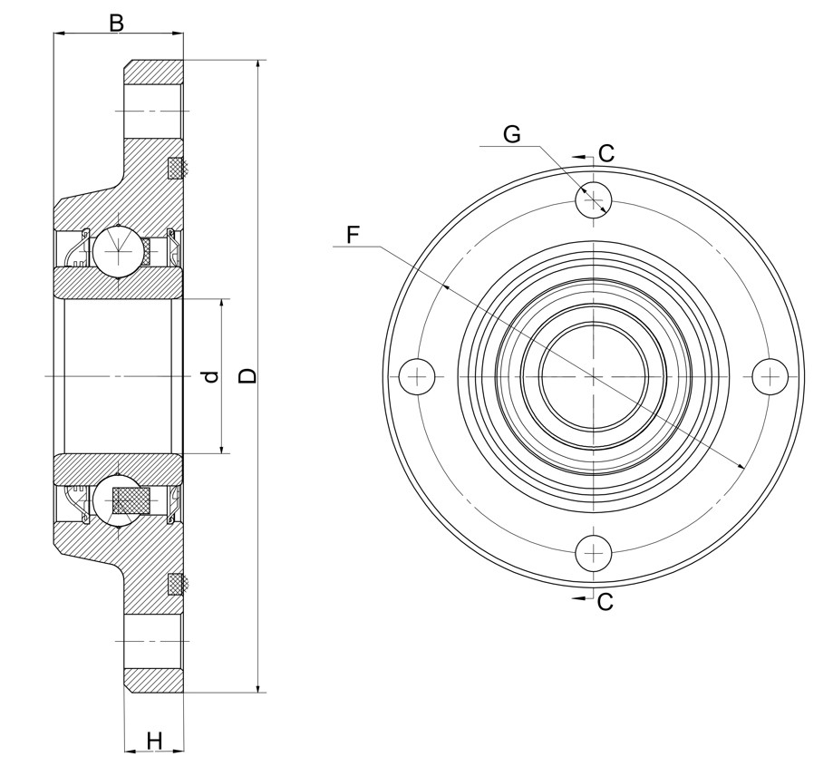 Technische Zeichnung ABF30/98-4H