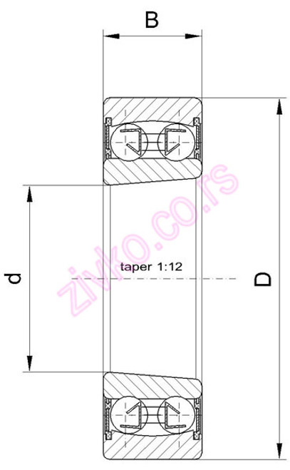 Technische Zeichnung 2208 E K 2RS