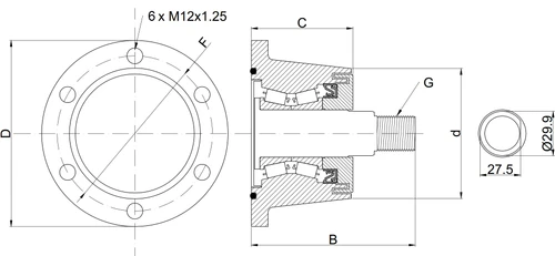 Technische Zeichnung ABH117-M22-B6 (BAA-0006)