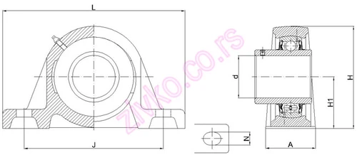 Technische Zeichnung UCP203