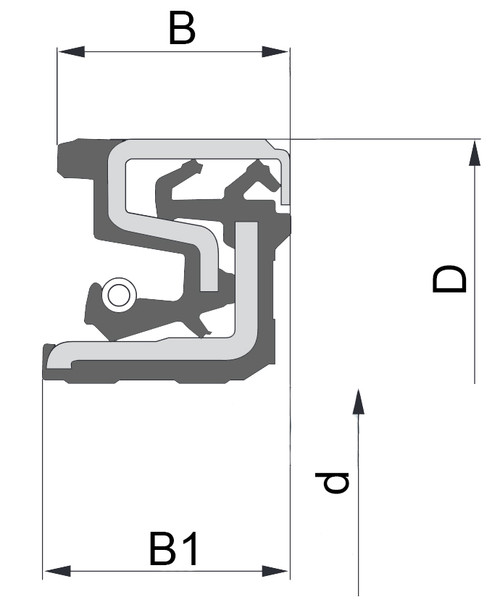 Technische Zeichnung 40x65x13/14.5