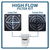 Nature’s Head High Flow Filter Kit components including intake filter with 500-micron mesh and exhaust filter with 800-micron mesh designed to improve airflow in the composting toilet ventilation system.