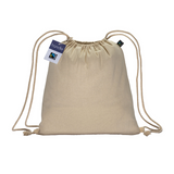 Zainetto in cotone FAIRTRADE ® 140 g/m2 con chiusura a strozzo [24136] 