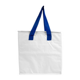 Borsa frigo in PP laminato 120 g/m2 , manici colorati, chisura zip [21119] 