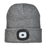 Cappellino in maglia 100% acrilico pesante con luce LED removibile e ricaricabile USB [19308] 