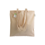 Shopper con soffietto in cotone organico 150 g/m2, manici lunghi [19153] 