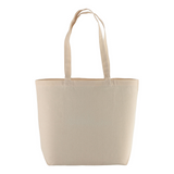 Shopper con soffietto alla base in cotone 135 g/m2, manici lunghi [1810922] 