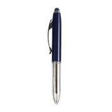 Mini penna in plastica color argento, con cappuccio e clip in metallo, con luce [17812] 