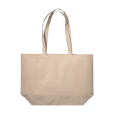 Shopper con soffietto alla base in cotone 280 g/m2, manici lunghi [1711322] 