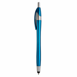 Penna a scatto in plastica con gommino per touch screen [14809] 