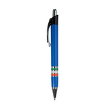 Penna a scatto in plastica con impugnatura tricolore (Italia, Francia, Spagna) [10837] 