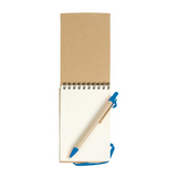 Block notes ad anelli in carta riciclata, fogli bianchi (70 pag.) con penna in cartone [09457] 