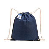 Zaino in cotone denim riciclato con chiusura a strozzo e angoli rinforzati [24102] 