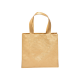 Mini shopper in TNT laminato metallizzata, manici corti e soffietto [20146] 