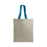 Shopper mini in cotone naturale 135 g/m2, manici corti colorati [16123] 