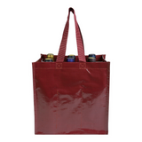 Shopper porta bottiglie (6 posti) in PP laminato 120 g/m2, manici corti a nastro [15111] 