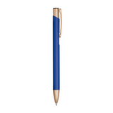 Penna a scatto in alluminio con particolari in metallo color oro rosa [24824] 